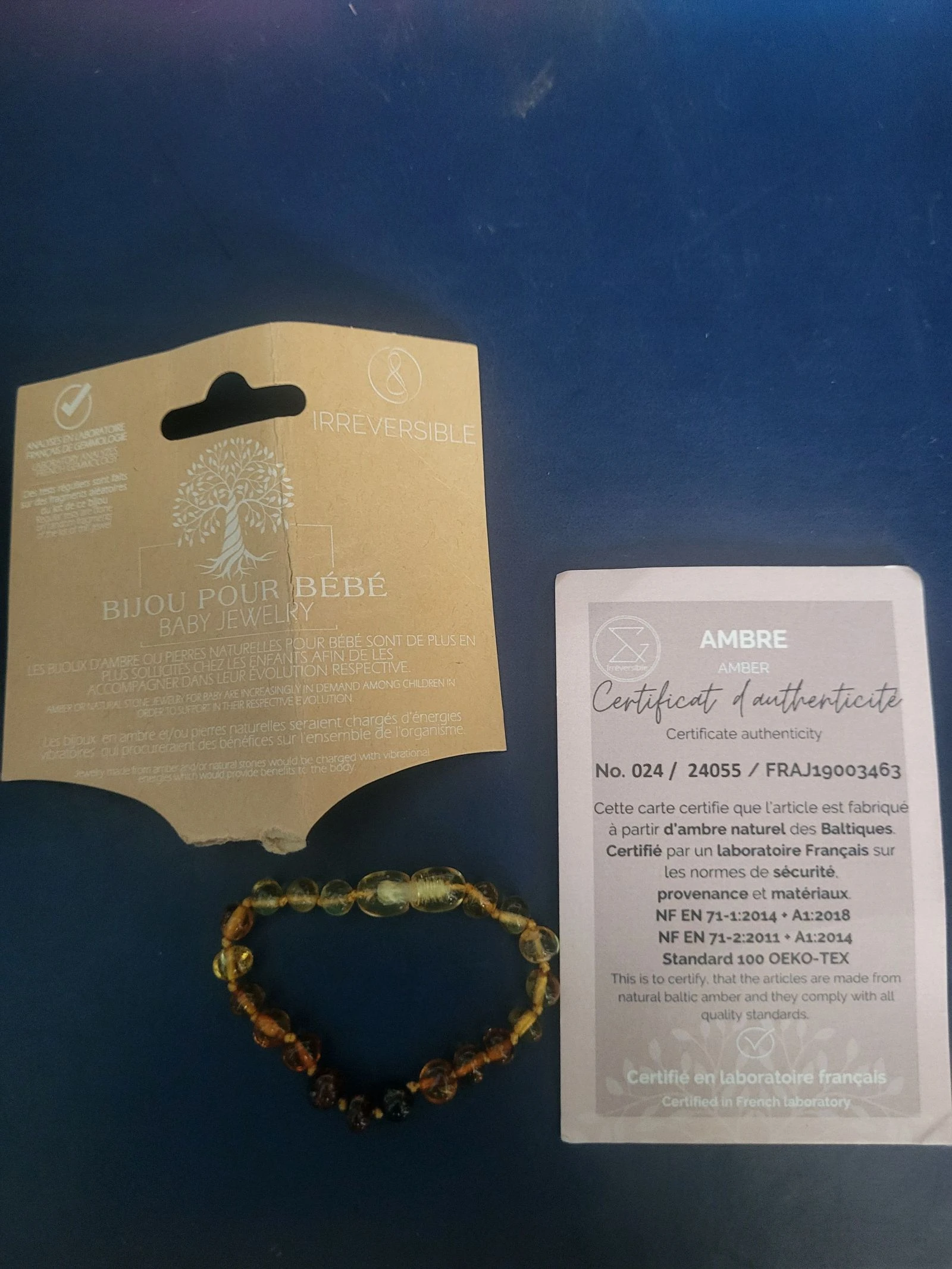 Bracelet ambre pour bébé 
